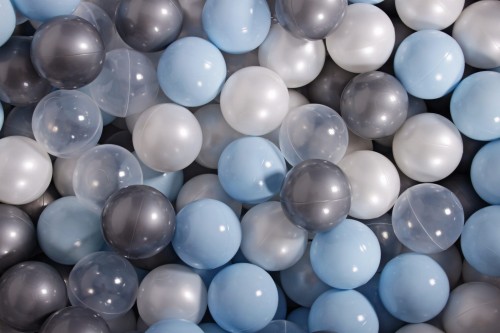 Soft Plastic Balls 7cm for the Ball Pit Set 100pcs: Baby Blue/White Pearl/Silver/Transparent