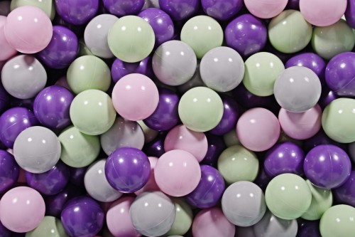 Soft Plastic Balls 7cm for the Ball Pit Set 100pcs: Light Green/Violet/Gray/Pastel Pink