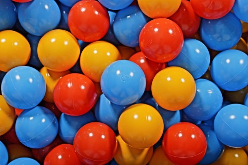 Soft Plastic Balls 7cm for the Ball Pit Set 200pcs: Orange/Yellow/Blue