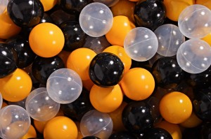 Soft Plastic Balls 7cm for the Ball Pit Set 200pcs: Yellow/Black/Transparent