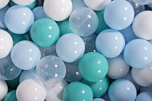 Soft Plastic Balls 7cm for the Ball Pit Set 200pcs: Baby Blue/Turquoise/Transparent/White