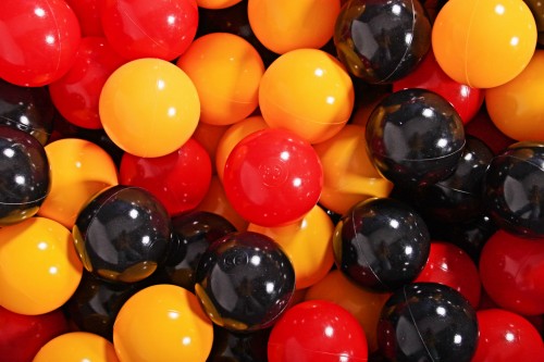 Soft Plastic Balls 7cm for the Ball Pit Set 200pcs: Yellow/Red/Black