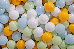 Soft Plastic Balls 7cm for the Ball Pit Set 200pcs: Light Green/Baby Blue/White/Yellow