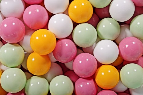 Soft Plastic Balls 7cm for the Ball Pit Set 200pcs: Light Green/Light Pink/Yellow/White