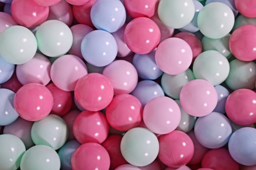 Soft Plastic Balls 7cm for the Ball Pit Set 200pcs: Pastel Pink/Light Pink/Mint/Baby Blue