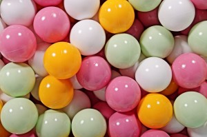Soft Plastic Balls 7cm for the Ball Pit Set 300pcs: Light Green/Light Pink/Yellow/White