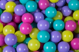 Soft Plastic Balls 7cm for the Ball Pit Set 300pcs: Violet/Light Pink/Lime Green Green/Turquoise