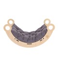Medium Dream Rocker Classic Wood & Slide & Ladder with Grey Pillow
