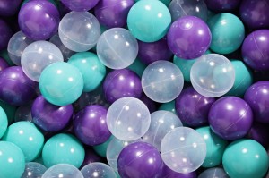 Soft Plastic Balls 7cm for the Ball Pit Set 300pcs: Violet/Transparent/Turquoise