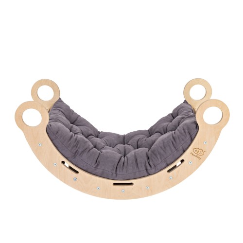 Large Dream Rocker Classic Wood with Grey Pillow