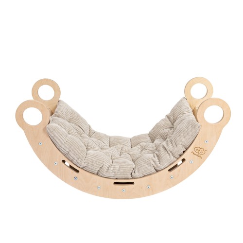 Large Dream Rocker Classic Wood with Beige Pillow