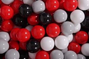Soft Plastic Balls 7cm for the Ball Pit Set 400pcs: White/Red/Black/Gray
