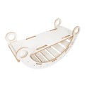Small Dream Rocker White Wood & Slide with Grey Pillow