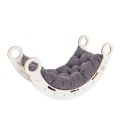Small Dream Rocker White Wood & Slide with Grey Pillow