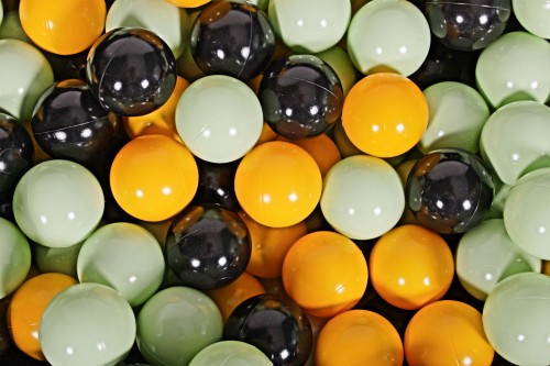 Soft Plastic Balls 7cm for the Ball Pit Set 400pcs: Light Green/Yellow/Black