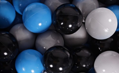 Soft Plastic Balls 7cm for the Ball Pit Set 400pcs: Blue/Gray/Black