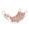 Medium Dream Rocker White Wood & Slide with Pink Pillow