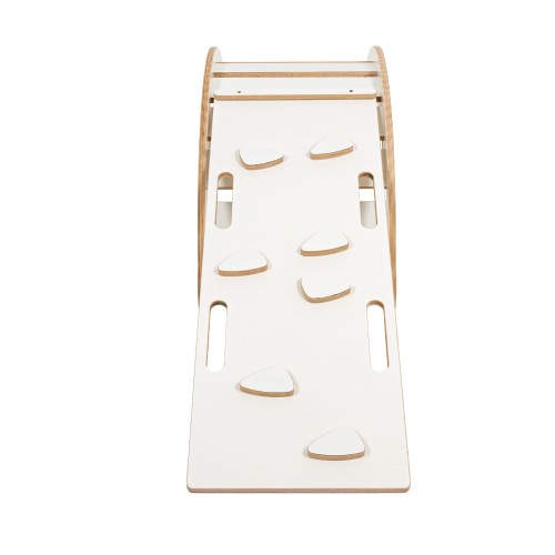 Medium Dream Rocker White Wood & Ladder with Grey Pillow