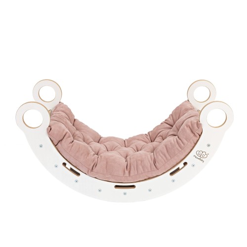 Large Dream Rocker White Wood with Pink Pillow