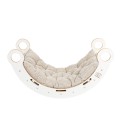 Large Dream Rocker White Wood & Ladder with Beige Pillow