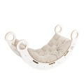 Large Dream Rocker White Wood & Ladder with Beige Pillow