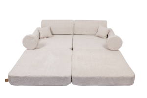 Boucle Premium Kids Sofa, Champagne Ecru