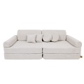 Boucle Premium Kids Sofa, Champagne Ecru