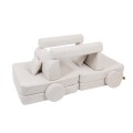 Boucle Premium Kids Sofa, Champagne Ecru