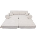 Boucle Premium Kids Sofa, Champagne Ecru