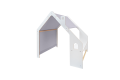Wooden White House with Blue Roof