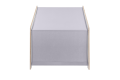 Wooden White House with Blue Roof
