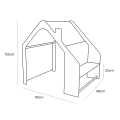 Wooden White House with Blue Roof
