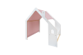 Wooden White House with Pink Roof
