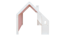 Wooden White House with Pink Roof