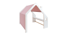Wooden White House with Pink Roof