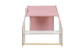 Wooden White House with Pink Roof