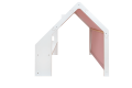 Wooden White House with Pink Roof