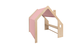 Wooden House with Pink Roof