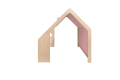 Wooden House with Pink Roof