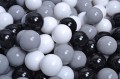 Velvet Foam Playset with Small Ball Pit with 100 Balls Light Gray: Black/Gray/White