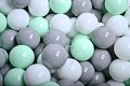 Velvet Foam Playset with Small Ball Pit with 100 Balls Light Gray: Mint/Gray/White
