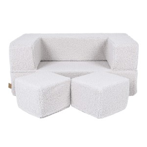 Bearly Cube Kids Sofa, White