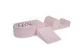 Velvet Foam Playset with Small Ball Pit with 100 Balls Light Pink: Beige/Mint/White/Pastel Pink