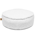 Bearly Round Pouf, White