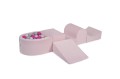 Velvet Foam Playset with Small Ball Pit with 100 Balls Light Pink: White Pearl/Gray/Dark Pink