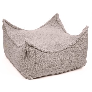 Bearly Square Puff, Light grey