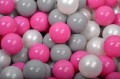 Velvet Foam Playset with Small Ball Pit with 100 Balls Light Pink: White Pearl/Gray/Dark Pink