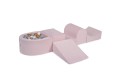 Velvet Foam Playset with Small Ball Pit with 100 Balls Light Pink: White/Gray/Gold