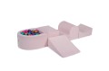 Velvet Foam Playset with Small Ball Pit with 100 Balls Light Pink: Violet/Gold/Dark Pink/Turquoise