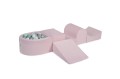 Velvet Foam Playset with Small Ball Pit with 100 Balls Light Pink: Gray/White/Mint